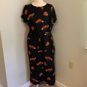 ModCloth Navy Jumpsuit with Fox Pattern 🦊 NWT!